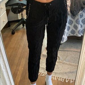 Philanthropy Japanese Cupro pants with studs .